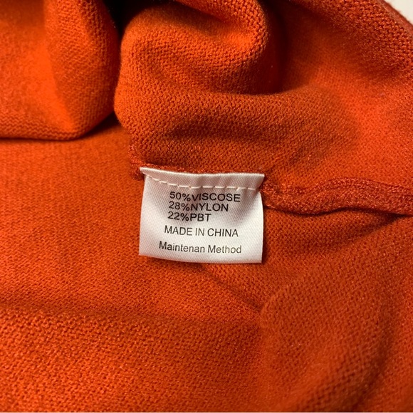 ZCSIA Women's Sweater Dress Long Sleeve Tie Back Large Burnt Orange - Picture 5 of 8